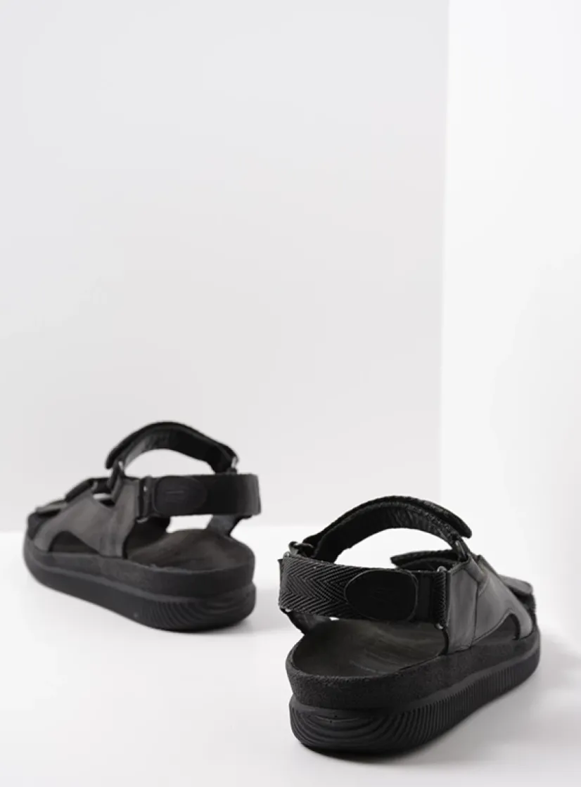 Wolky Energy Men - zwart gevet leer<Heren Sandalen Voor Heren