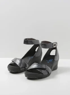 Wolky Era - antraciet crocolook lakleer<DAMES Sandalen