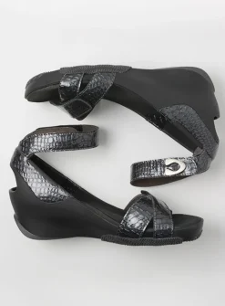 Wolky Era - antraciet crocolook lakleer<DAMES Sandalen