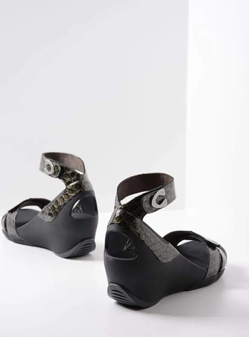 Wolky Era - antraciet leer<DAMES Sandalen