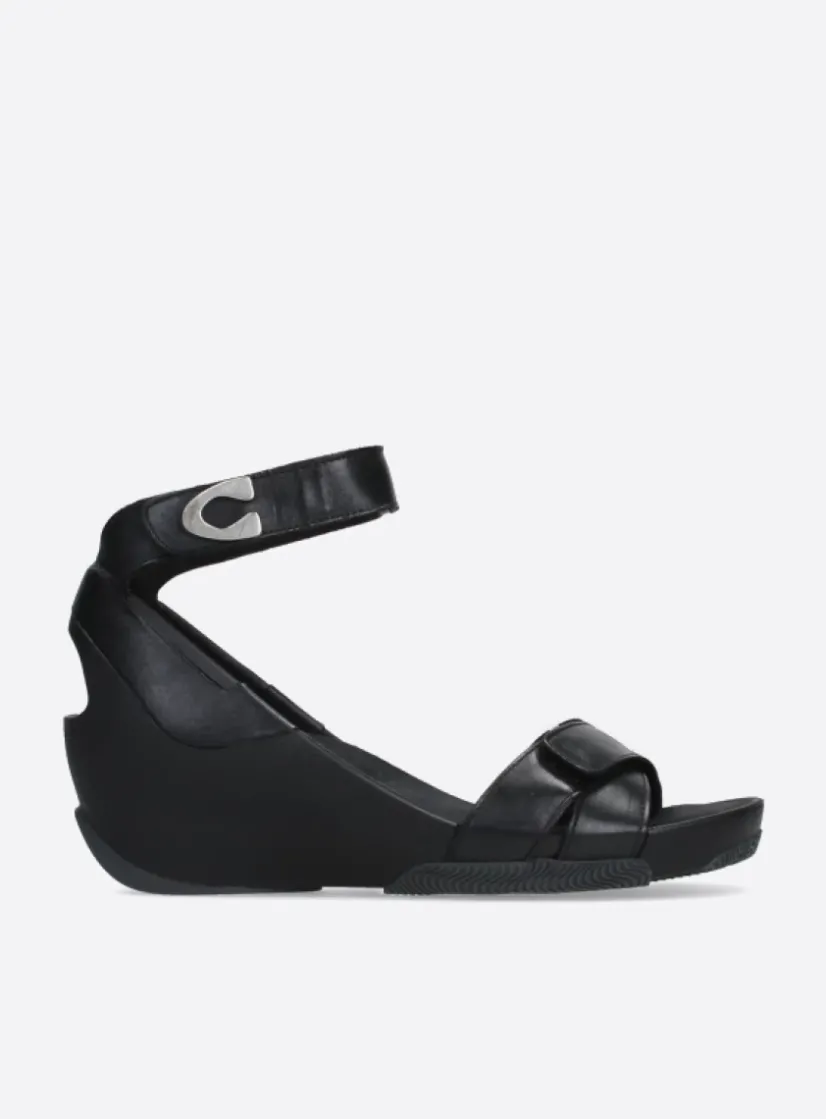 Wolky Era - zwart leer<DAMES Sandalen