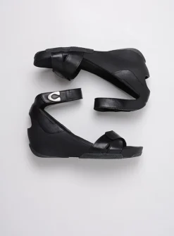 Wolky Era - zwart leer<DAMES Sandalen