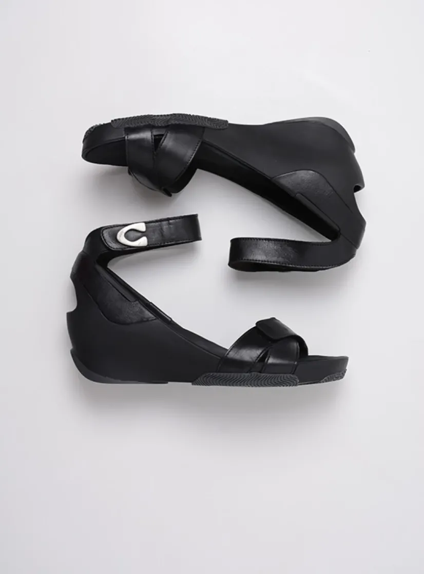 Wolky Era - zwart leer<DAMES Sandalen