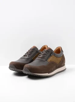 Wolky e-Runner - bruin combi leer<Heren Veterschoenen Heren|Sneakers Heren