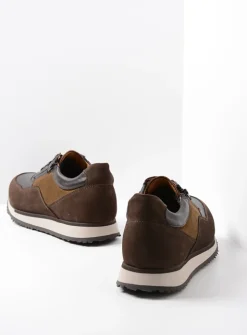 Wolky e-Runner - bruin combi leer<Heren Veterschoenen Heren|Sneakers Heren