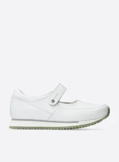 Wolky e-Step - wit/lichtgroen leer<DAMES Wandelschoenen|Bandschoenen