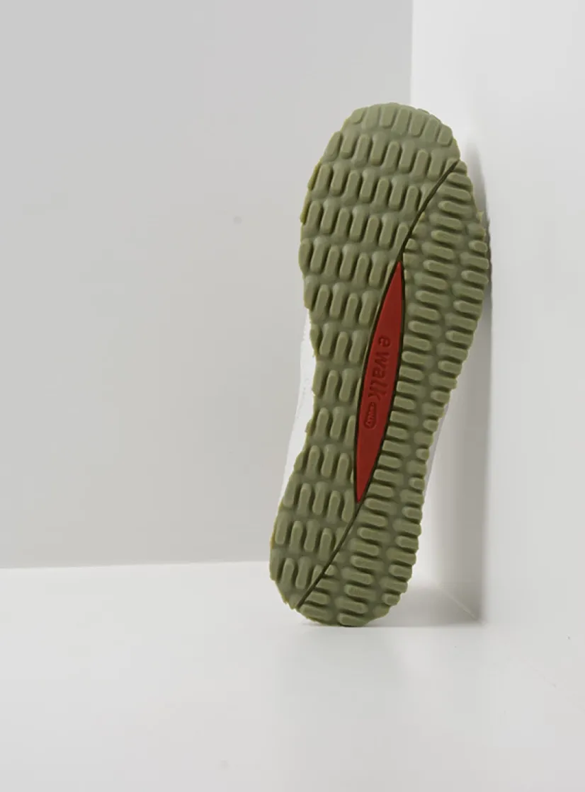 Wolky e-Step - wit/lichtgroen leer<DAMES Wandelschoenen|Bandschoenen