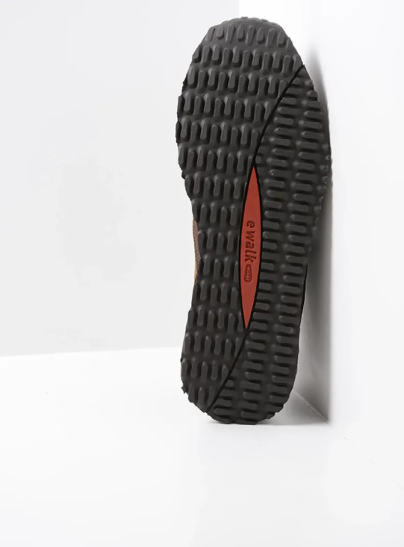 Wolky e-Walk - taupe grijsgroen combi leer<DAMES Lage Veterschoenen|Wandelschoenen