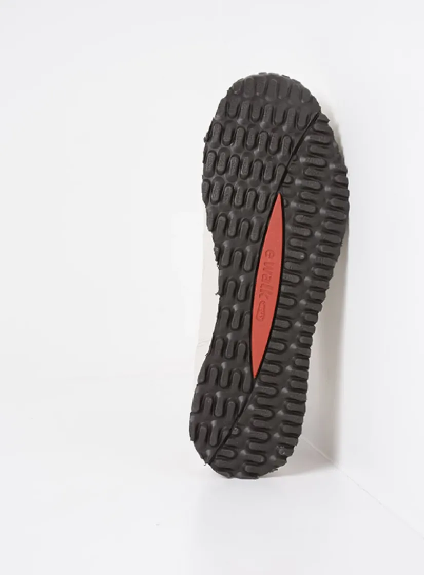 Wolky e-Walk - wit combi leer<DAMES Lage Veterschoenen|Wandelschoenen