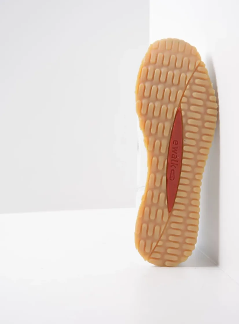 Wolky e-Walk - wit/blauw leer<DAMES Lage Veterschoenen|Wandelschoenen