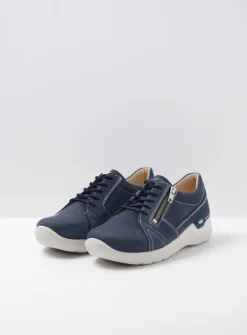 Wolky Feltwell - denim nubuck<DAMES Lage Veterschoenen|Wandelschoenen