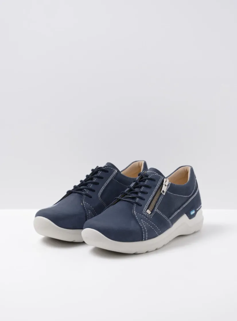 Wolky Feltwell - denim nubuck<DAMES Lage Veterschoenen|Wandelschoenen