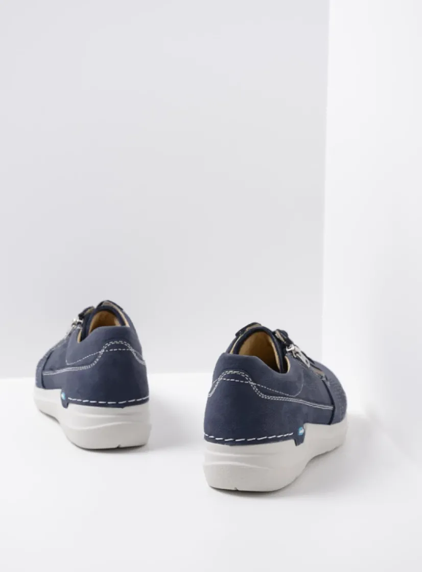Wolky Feltwell - denim nubuck<DAMES Lage Veterschoenen|Wandelschoenen