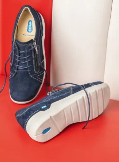 Wolky Feltwell - denim nubuck<DAMES Lage Veterschoenen|Wandelschoenen