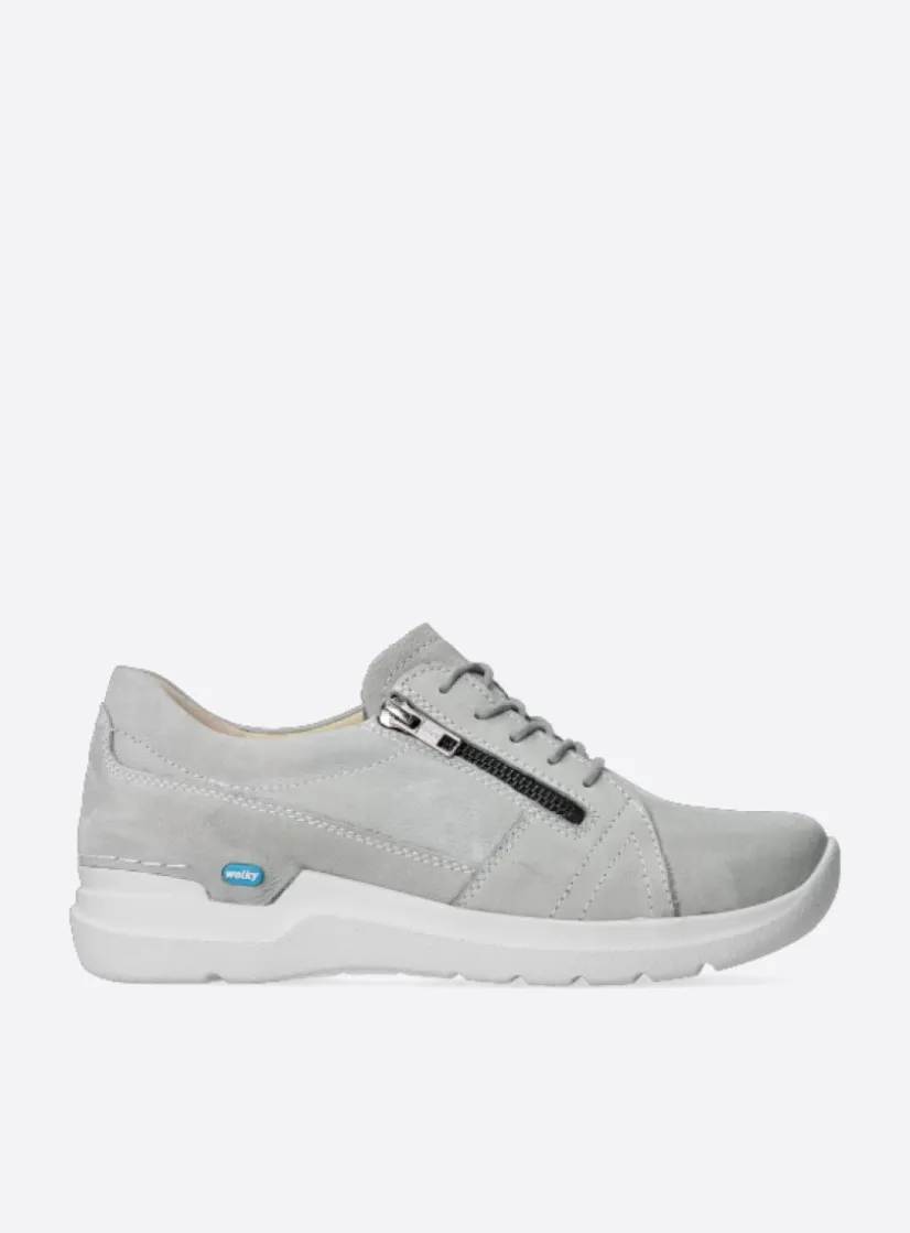 Wolky Feltwell - lichtgrijs nubuck<DAMES Lage Veterschoenen|Wandelschoenen