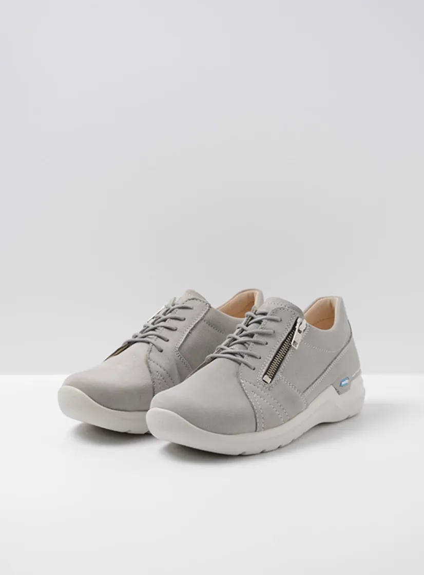 Wolky Feltwell - lichtgrijs nubuck<DAMES Lage Veterschoenen|Wandelschoenen