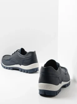 Wolky Fly - blauw leer<DAMES Lage Veterschoenen|Herfst/Winter