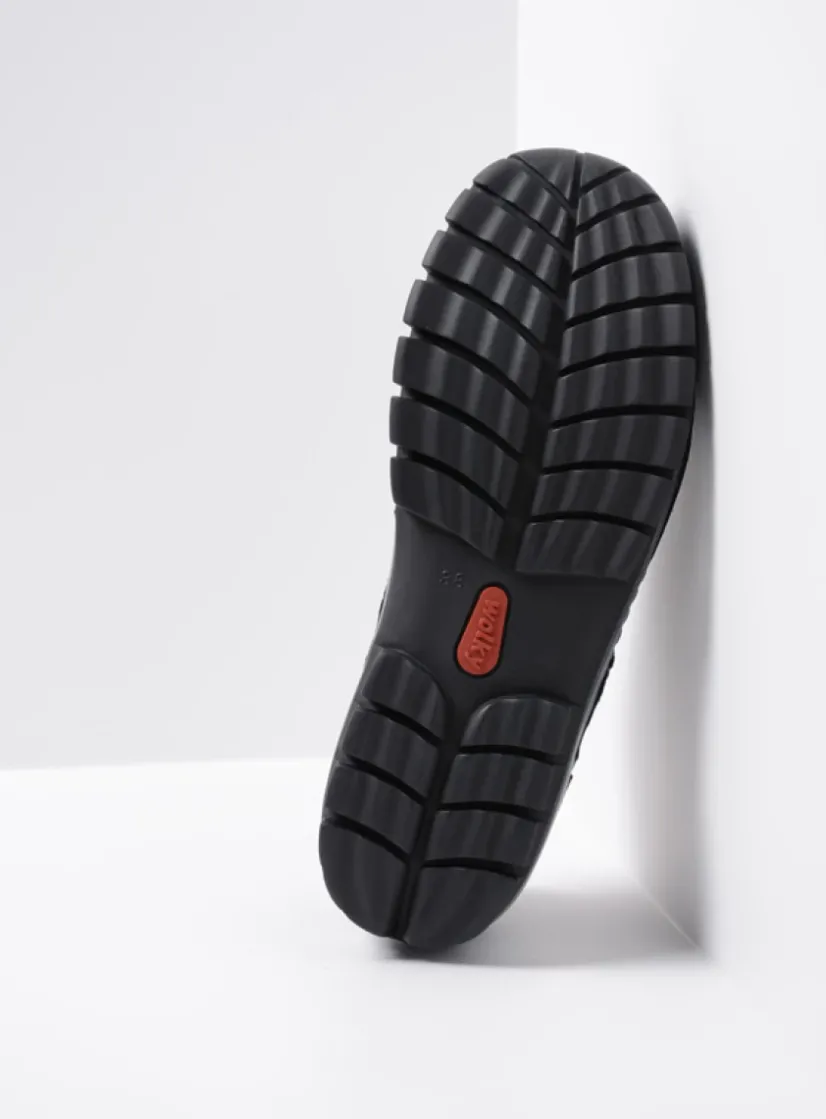 Wolky Fly - blauw nubuck<DAMES Lage Veterschoenen|Herfst/Winter