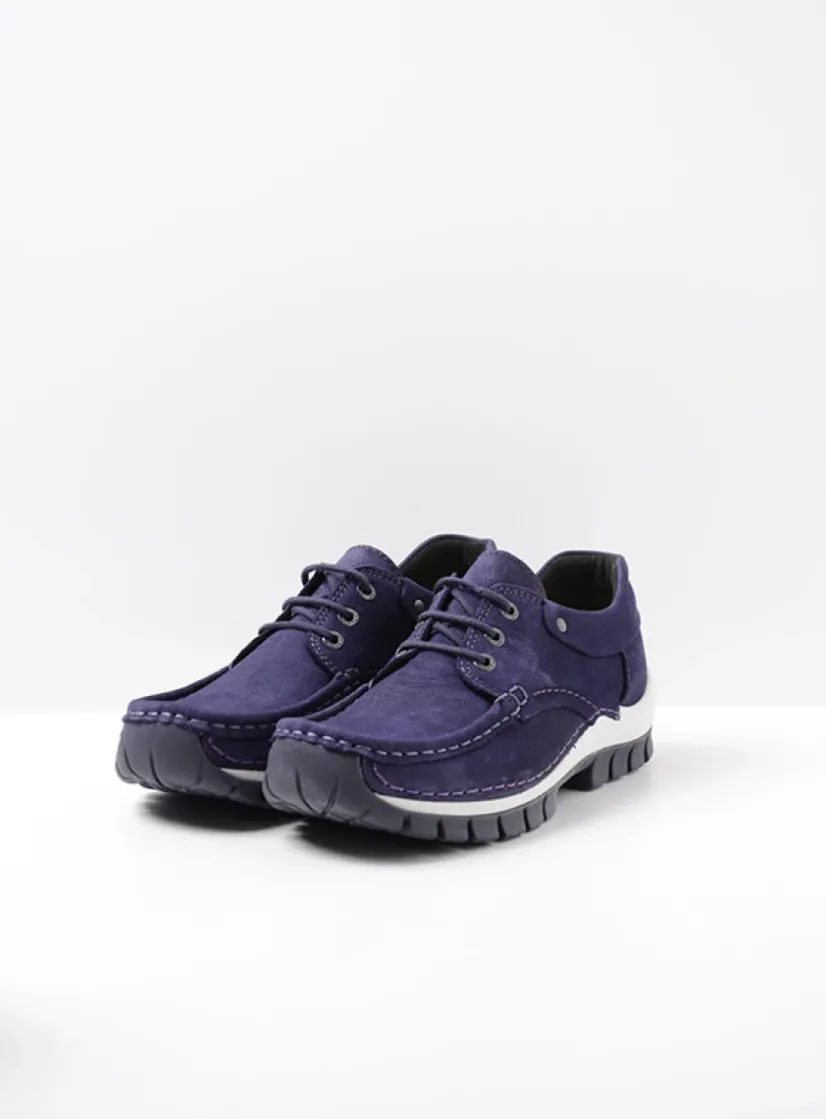 Wolky Fly - paars nubuck<DAMES Lage Veterschoenen|Herfst/Winter