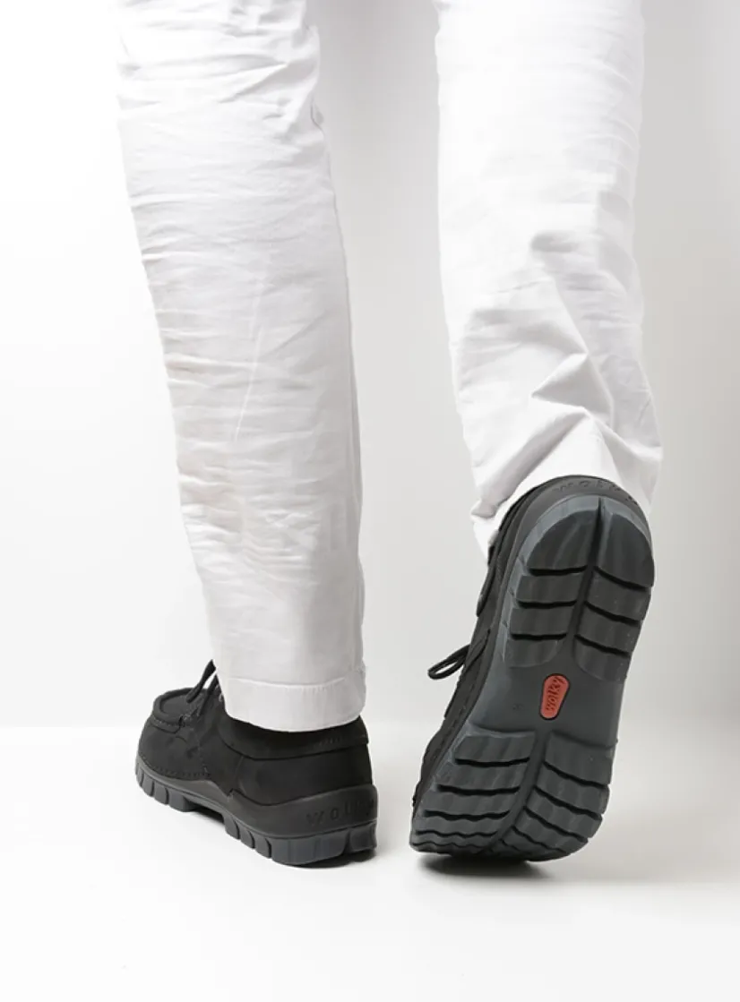 Wolky Fly men - zwart nubuck<Heren Veterschoenen Heren|Comfortschoenen Heren
