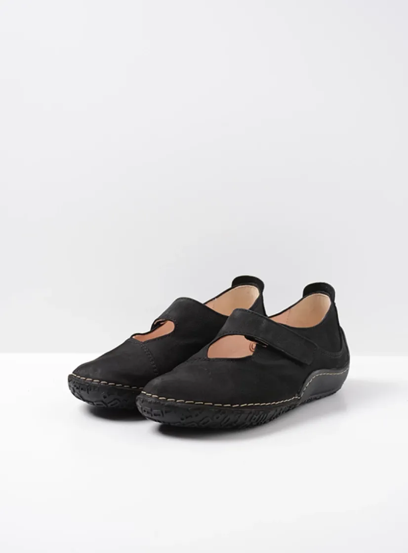 Wolky Fresh - zwart nubuck<DAMES Bandschoenen