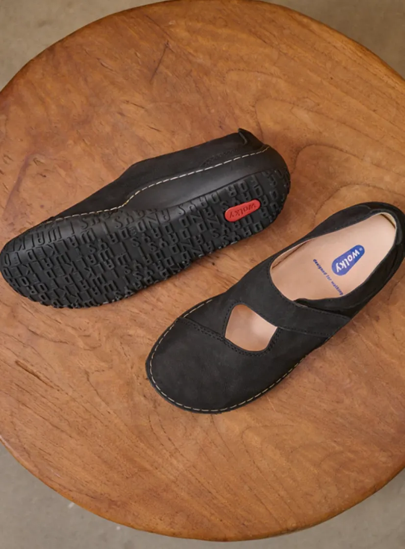 Wolky Fresh - zwart nubuck<DAMES Bandschoenen