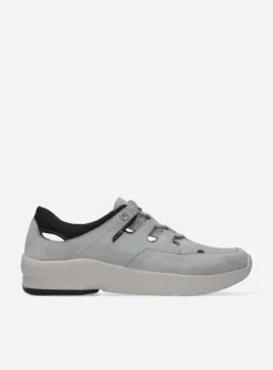 Wolky Galena - lichtgrijs nubuck<DAMES Lage Veterschoenen|Wandelschoenen