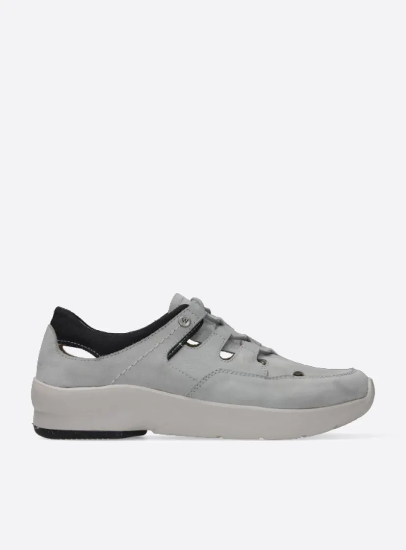 Wolky Galena - lichtgrijs nubuck<DAMES Lage Veterschoenen|Wandelschoenen