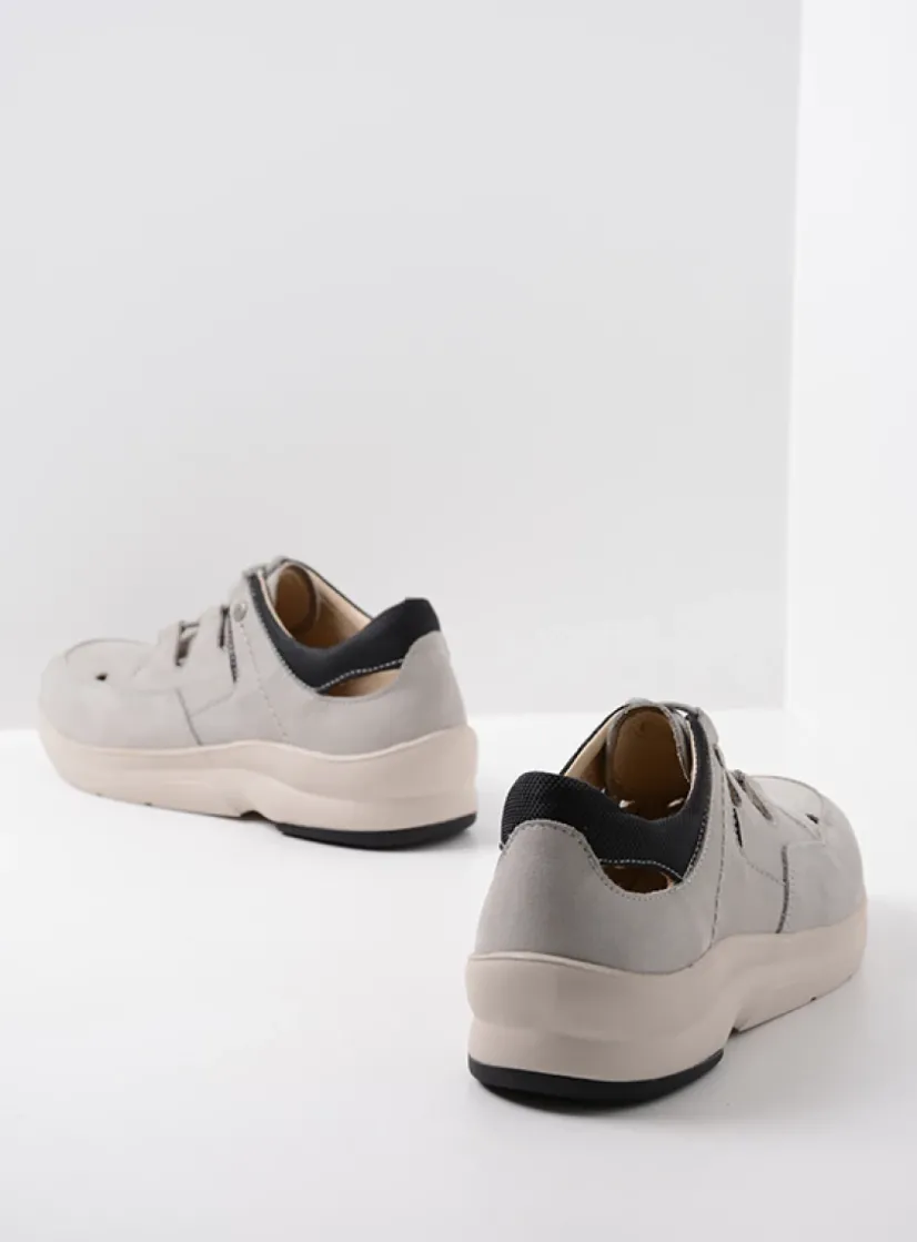 Wolky Galena - lichtgrijs nubuck<DAMES Lage Veterschoenen|Wandelschoenen