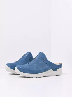 Wolky Holland DB - blauw effectleer<DAMES Slippers|Klompen