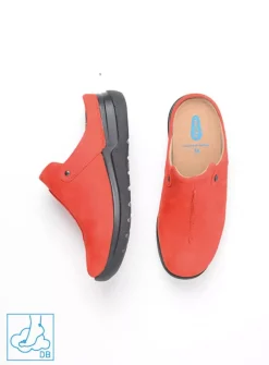 Wolky Holland DB - donkerrood nubuck<DAMES Slippers|Klompen