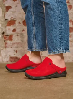 Wolky Holland DB - donkerrood nubuck<DAMES Slippers|Klompen