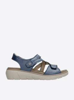 Wolky Ikaria - blauw leer<DAMES Sandalen