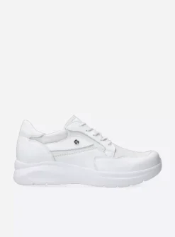 Wolky Impact S2F - wit/gebroken combi stretch leer<DAMES Lage Veterschoenen|Sneakers