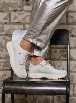 Wolky Impact S2F - wit/gebroken combi stretch leer<DAMES Lage Veterschoenen|Sneakers