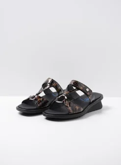 Wolky Isa - brons croco lakleer<DAMES Slippers