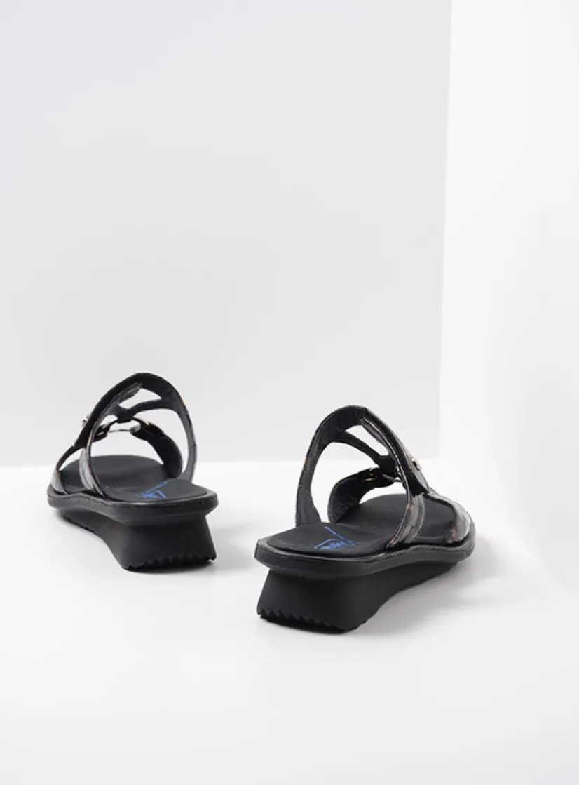 Wolky Isa - brons croco lakleer<DAMES Slippers