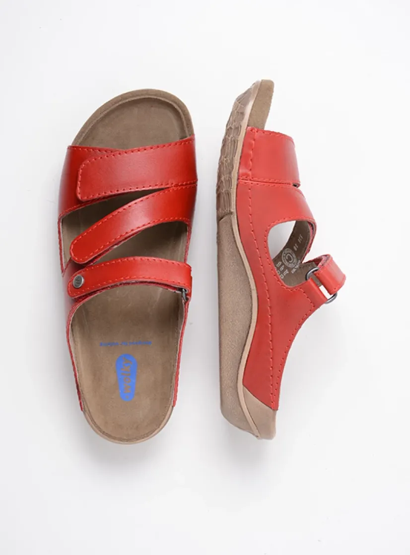 Wolky Jasper - rood leer<DAMES Slippers