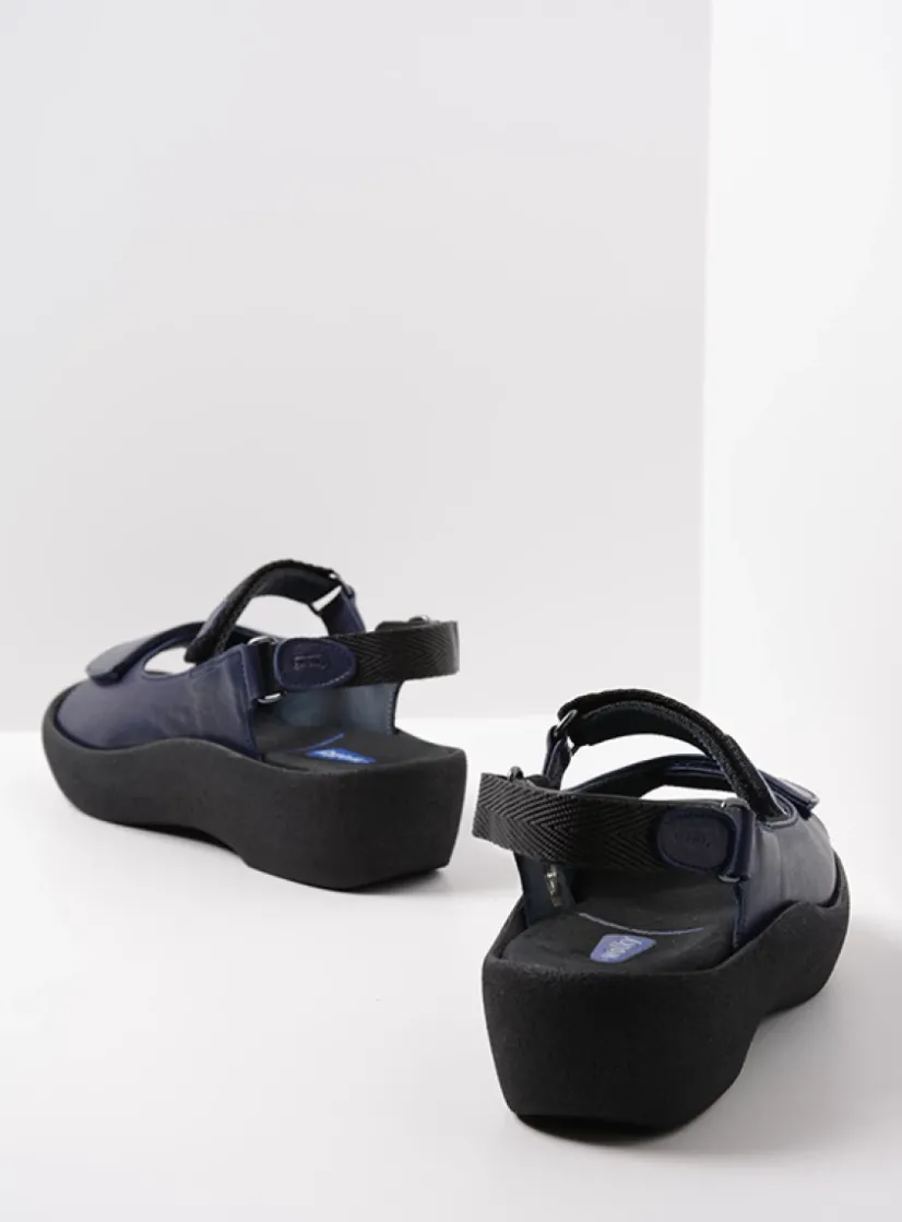 Wolky Jewel - blauw leer<DAMES Sandalen