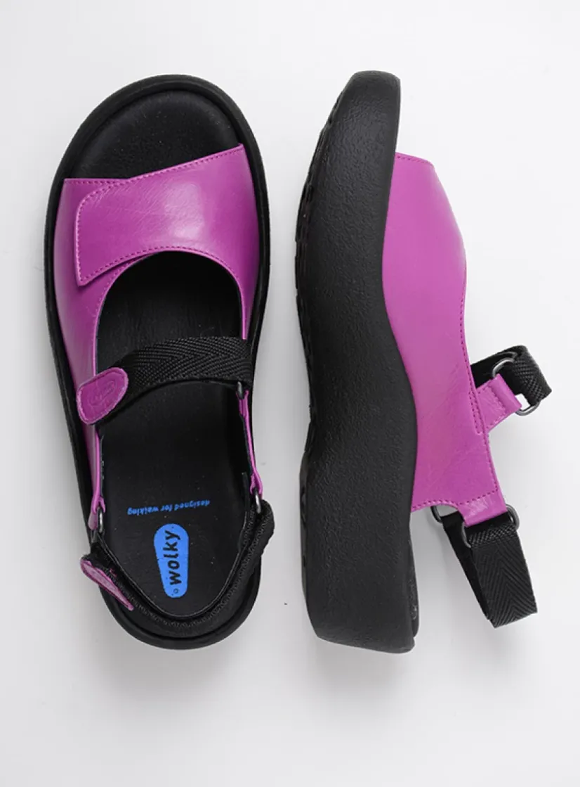 Wolky Jewel - fuchsia leer<DAMES Sandalen
