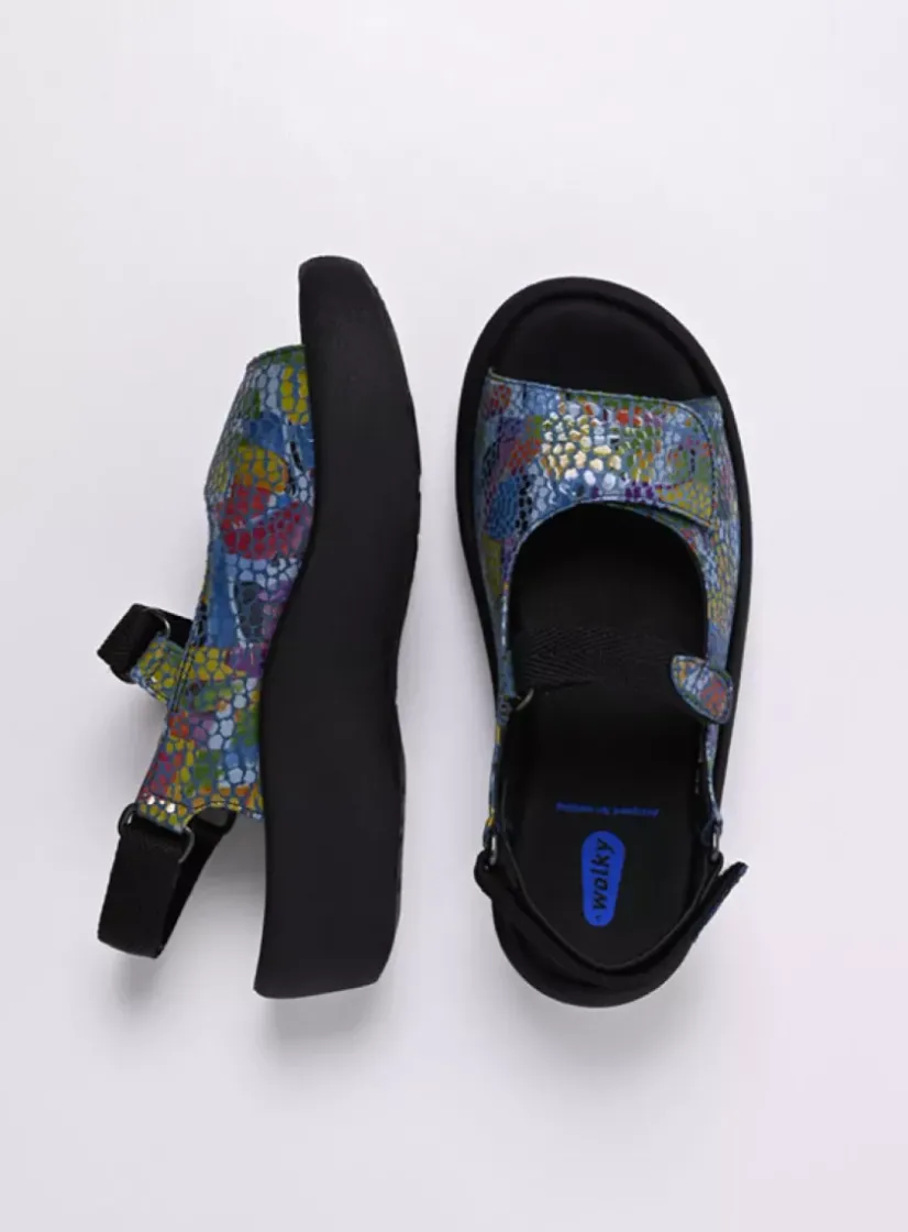 Wolky Jewel - jeansblauw/multi leer<DAMES Sandalen