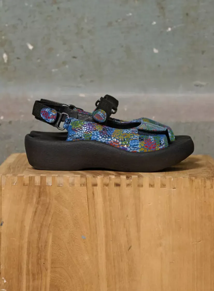 Wolky Jewel - jeansblauw/multi leer<DAMES Sandalen