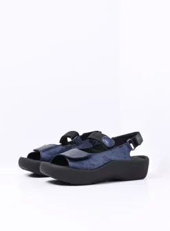 Wolky Jewel - marineblauw metallic nubuck<DAMES Sandalen