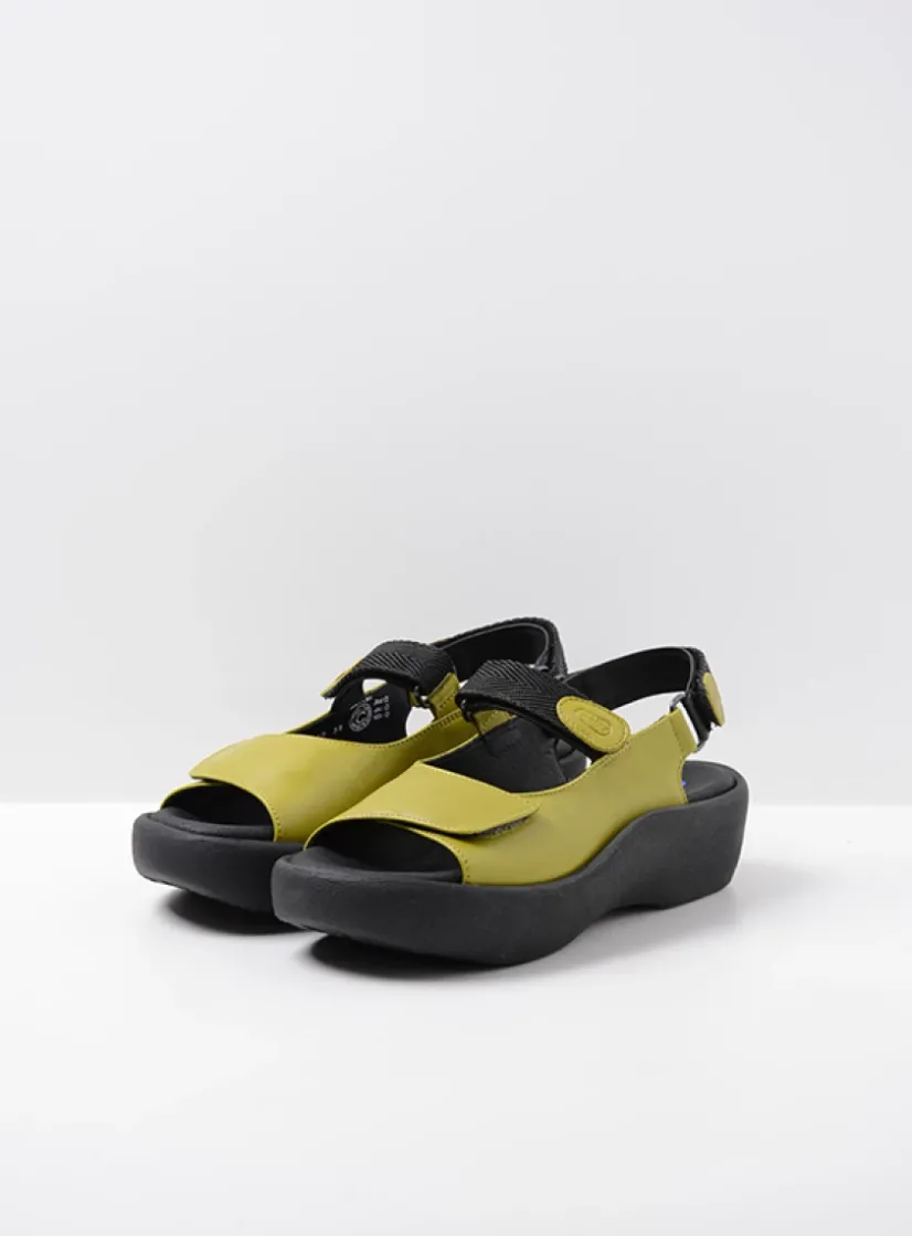 Wolky Jewel - olijfgroen leer<DAMES Sandalen