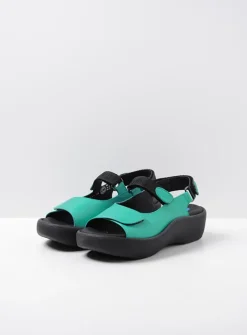Wolky Jewel - turquoise leer<DAMES Sandalen