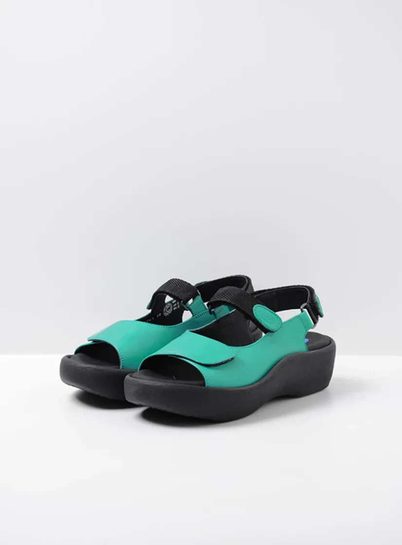 Wolky Jewel - turquoise leer<DAMES Sandalen