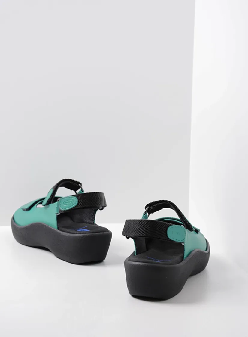 Wolky Jewel - turquoise leer<DAMES Sandalen