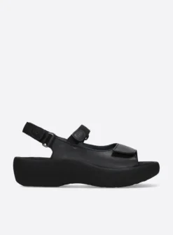 Wolky Jewel - zwart leer<DAMES Sandalen