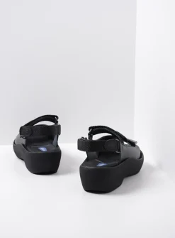 Wolky Jewel - zwart leer<DAMES Sandalen