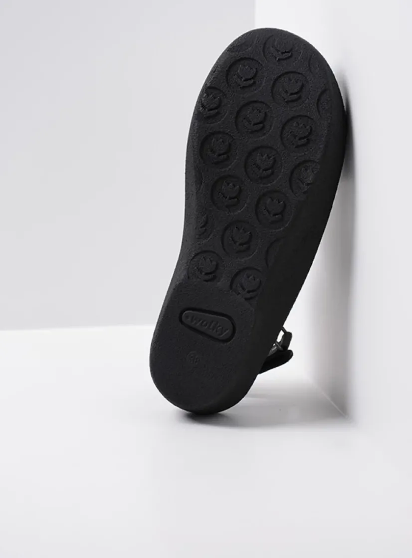 Wolky Jewel - zwart leer<DAMES Sandalen
